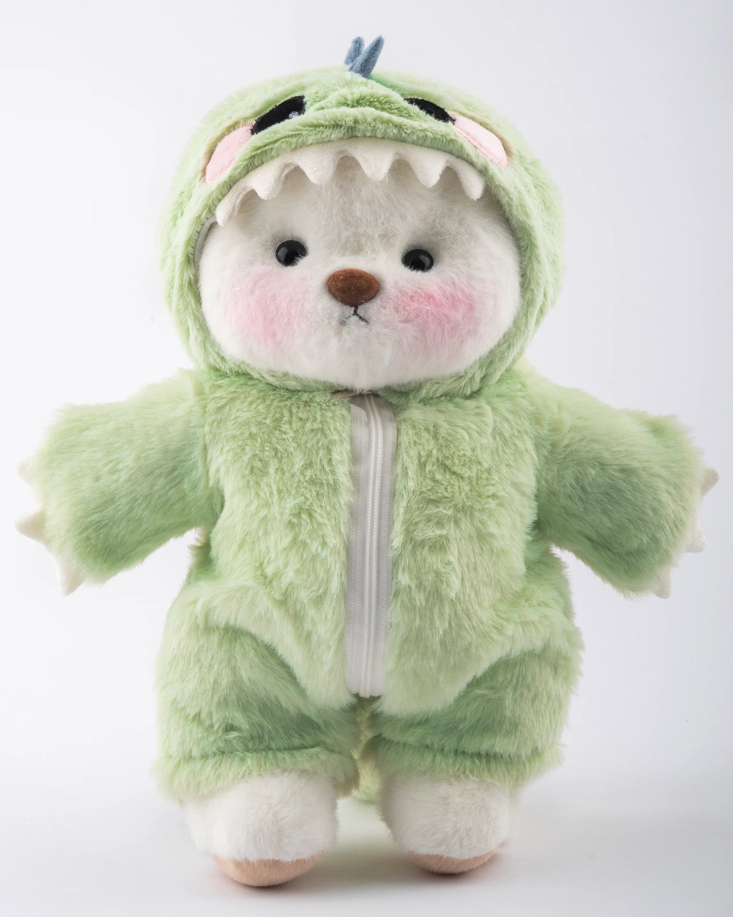 PuffyHug™ Yeşil Tüylü Dino Puffy Kostümü - Puffy Hug Türkiye