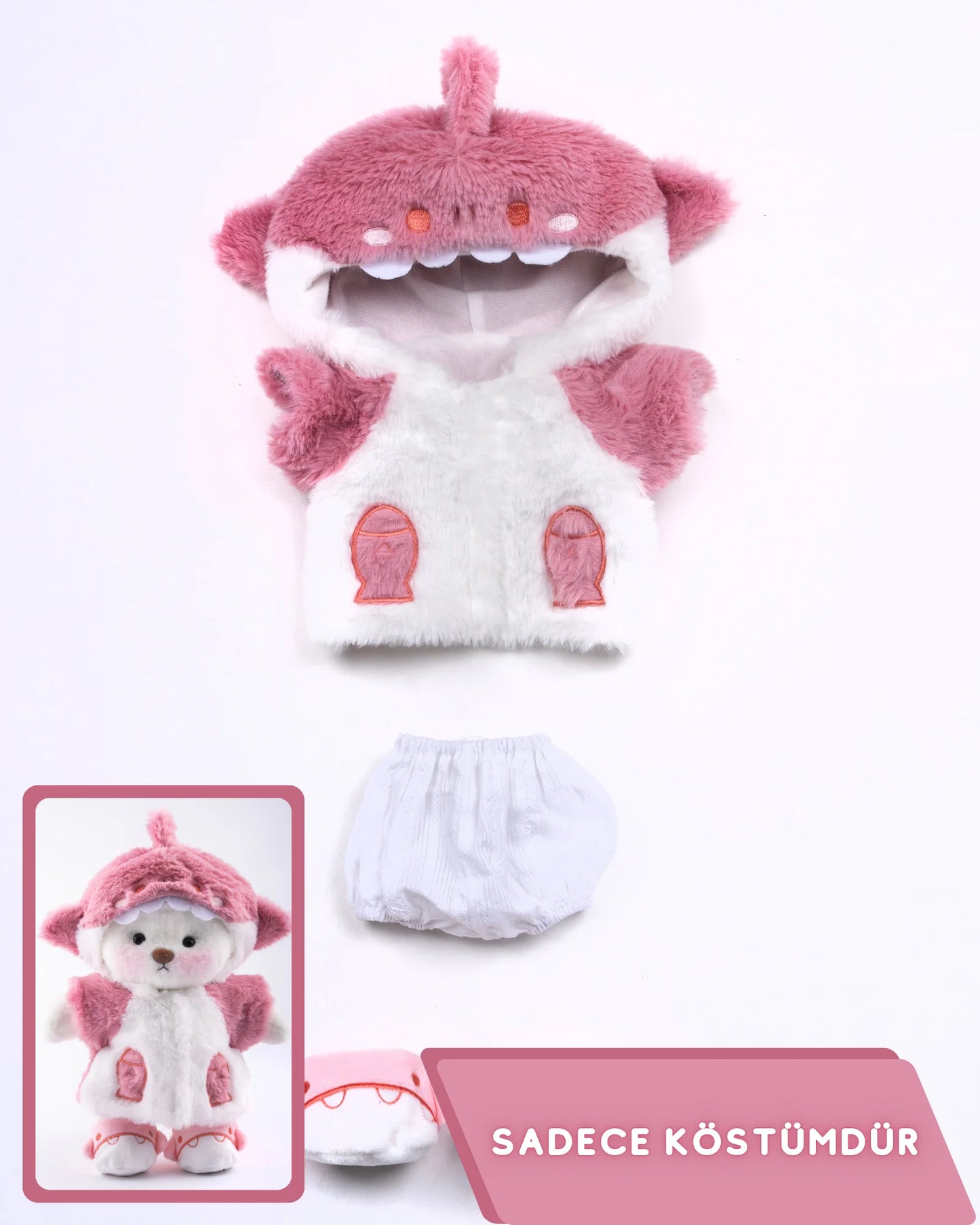 PuffyHug™ Pembe Shark Puffy Kostümü - Puffy Hug Türkiye