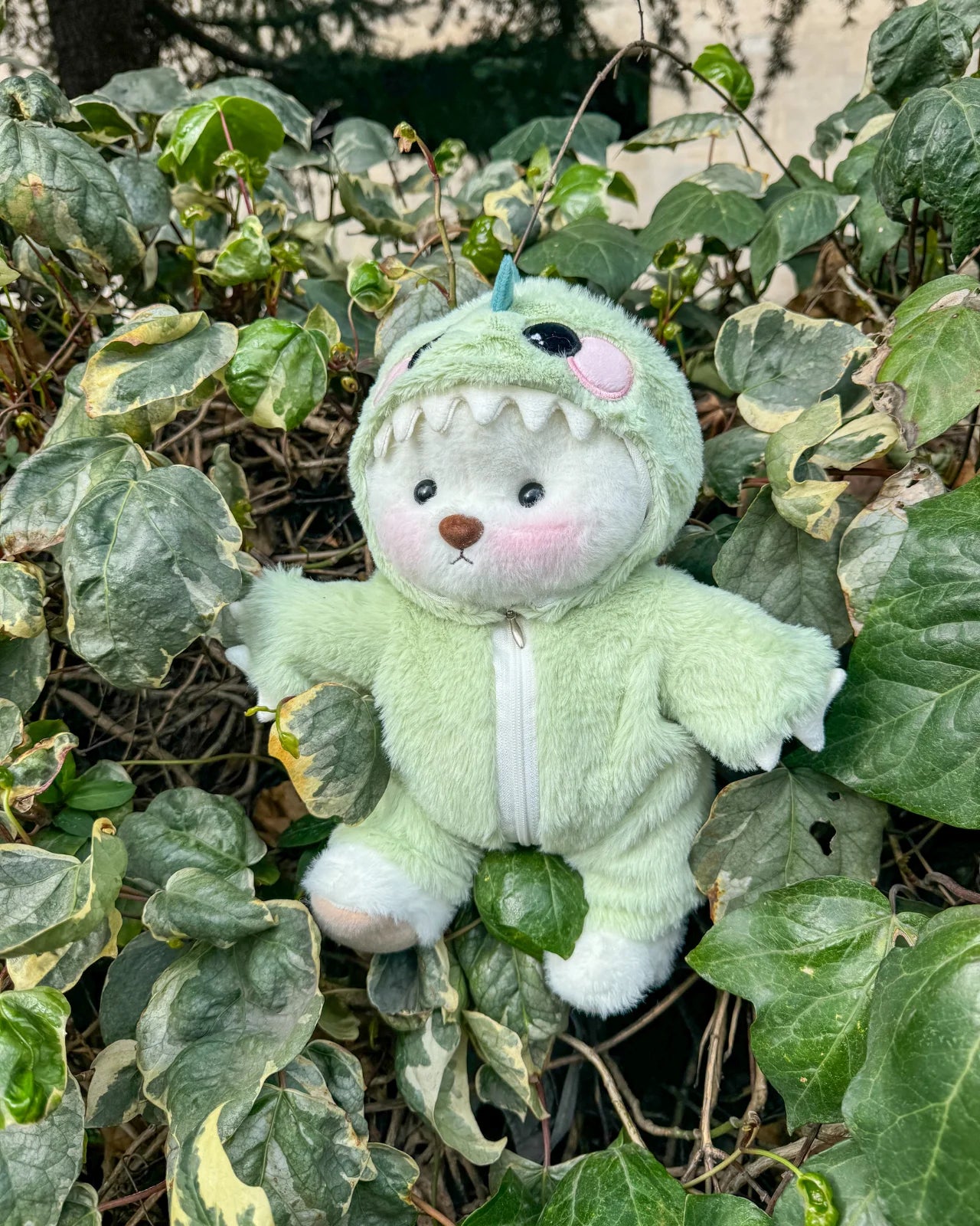 PuffyHug™ Yeşil Tüylü Dino Puffy Kostümü - Puffy Hug Türkiye